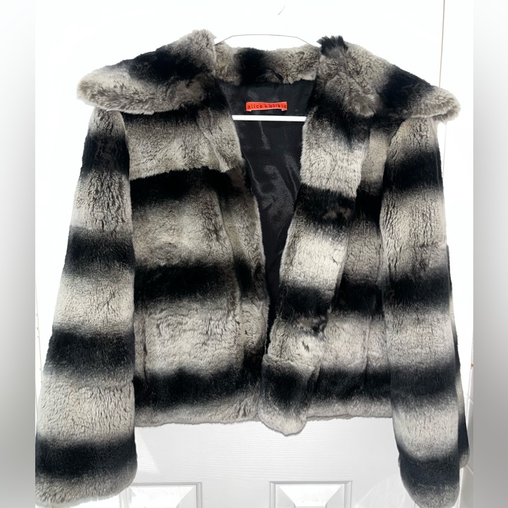 100% Rabbit Fur Coat Alice and Olivia
